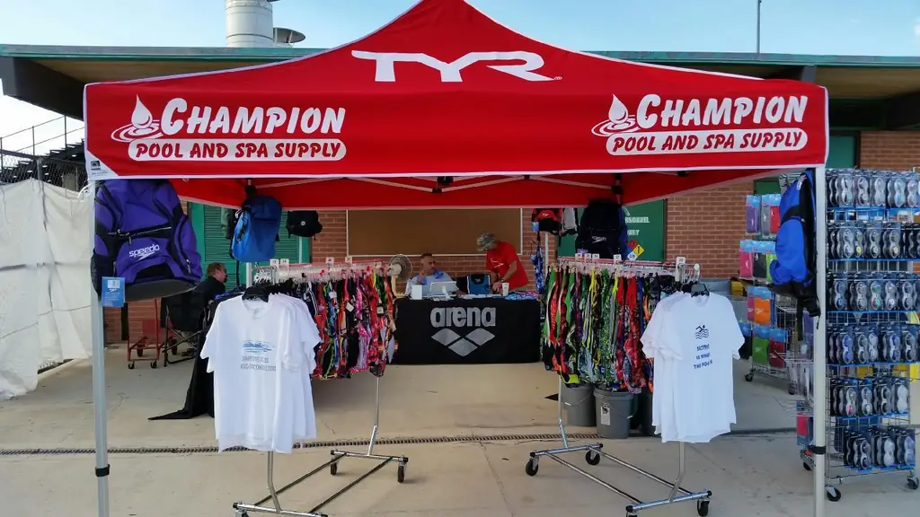 Deck-side store at swim meets